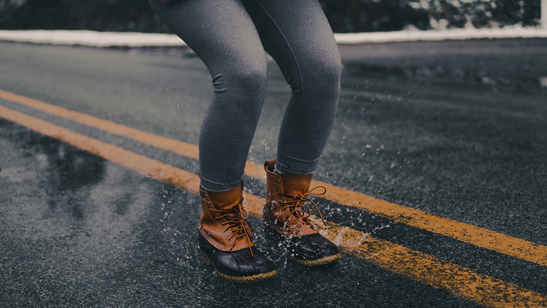 jumping in puddles